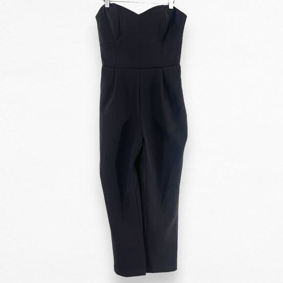 Adelyn Rae Strapless Jumpsuit Black Sweetheart Size Medium New With Tags - Picture 2 of 12